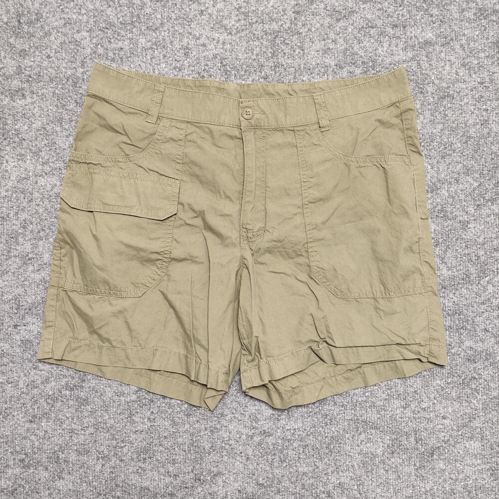 Columbia Shorts Mens 34 Beige Cargo Cotton Canvas 8 Inseam Hiking Travel Outdoor
